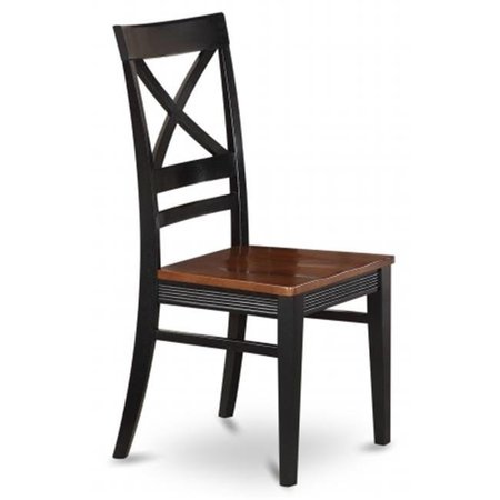 EAST WEST FURNITURE East West Furniture QUC-BLK-W Quincy Dining Chair with Wood Seat in Black & Cherry Finish Pack of 2 QUC-BLK-W